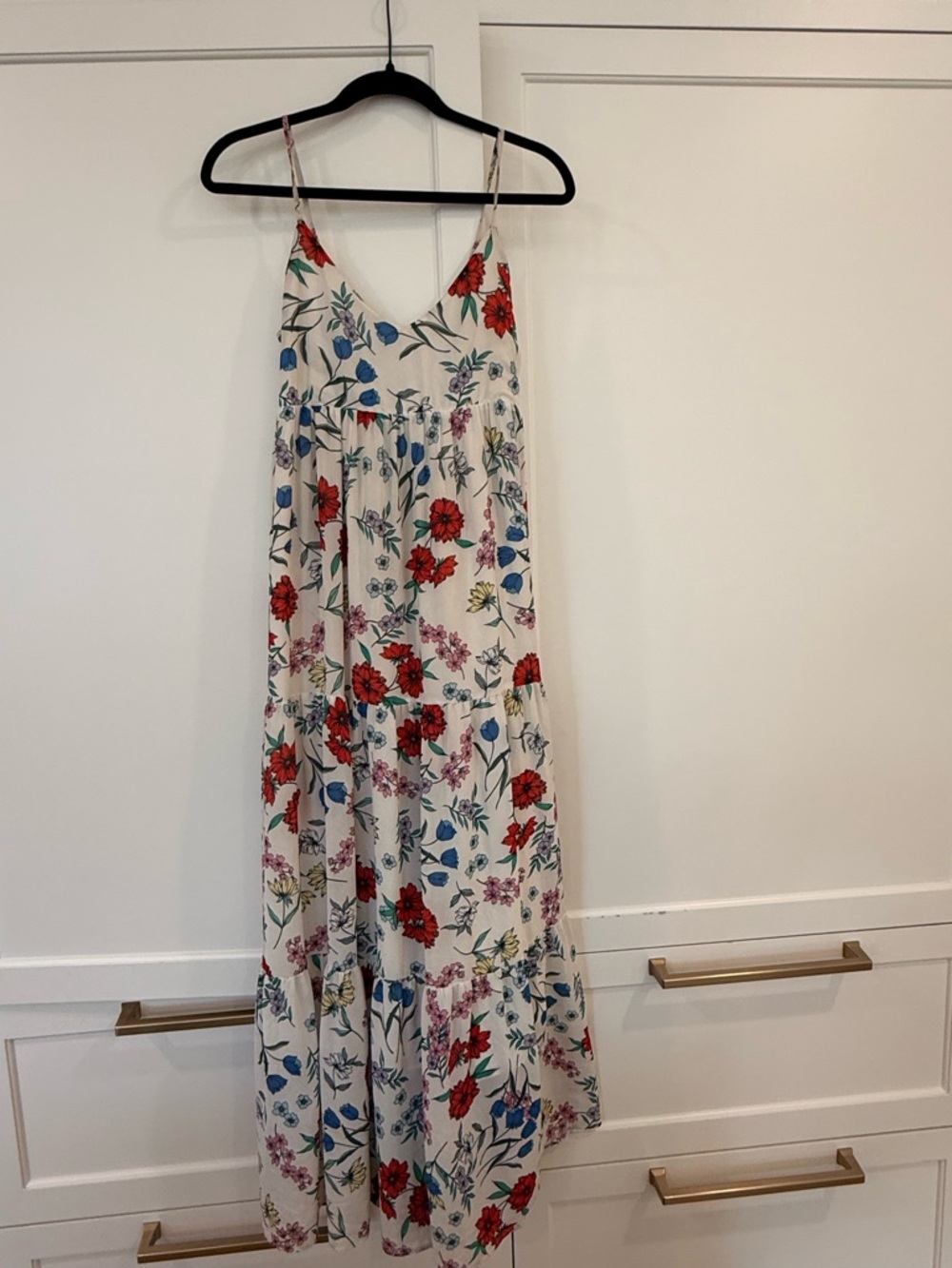 Yumi Kim White Floral Tiered  Maxi Skirt